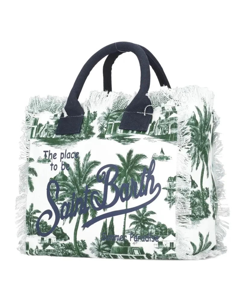 MC2 Saint Barth Vanity Tote Bag mit Palmen-Print - Weiß Weiß