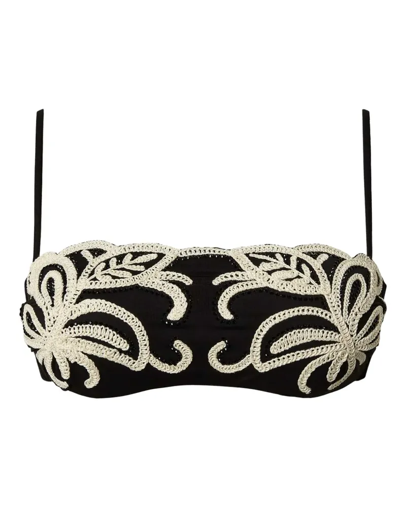 Twin-Set Bikinioberteil mit Strass - Schwarz Schwarz