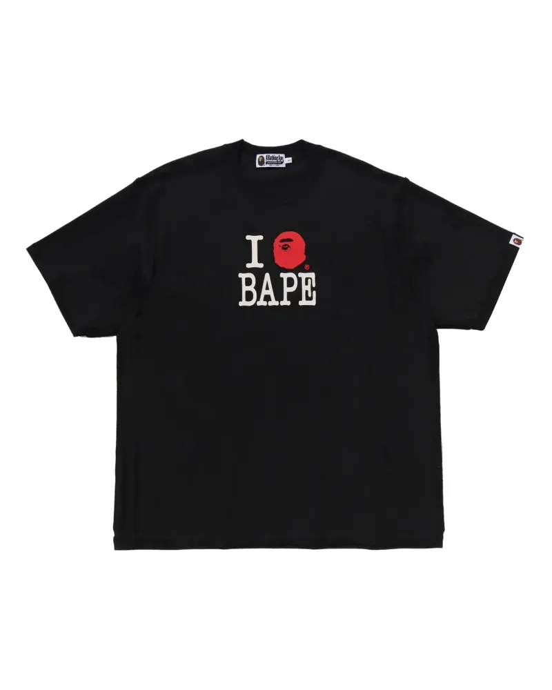 BAPE T-Shirt mit Logo - Schwarz Schwarz