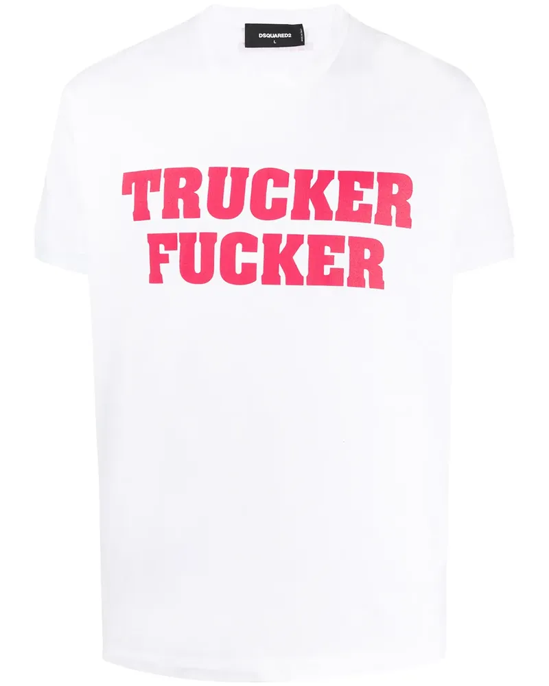 Dsquared2 T-Shirt mit Slogan-Print - Weiß Weiß