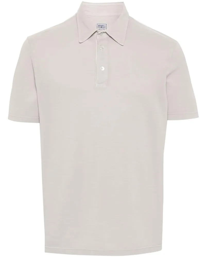 Fedeli Poloshirt aus Pikee Grau