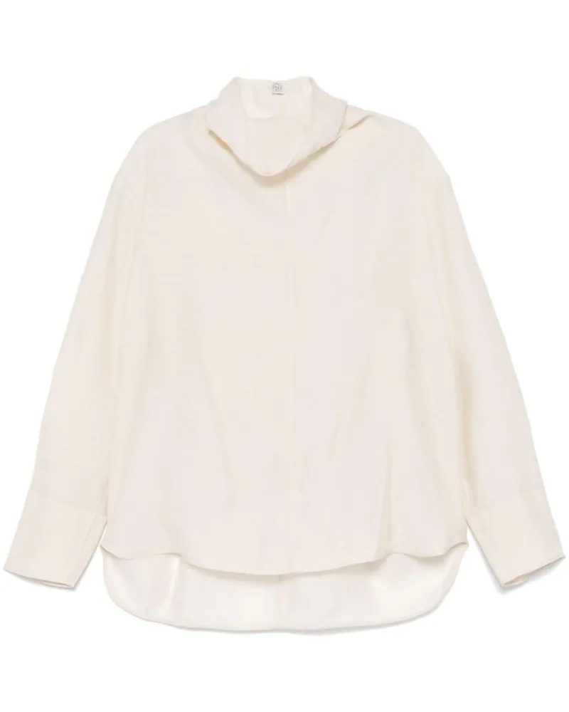 Totême Organza-Bluse mit Stehkragen - Weiß Weiß