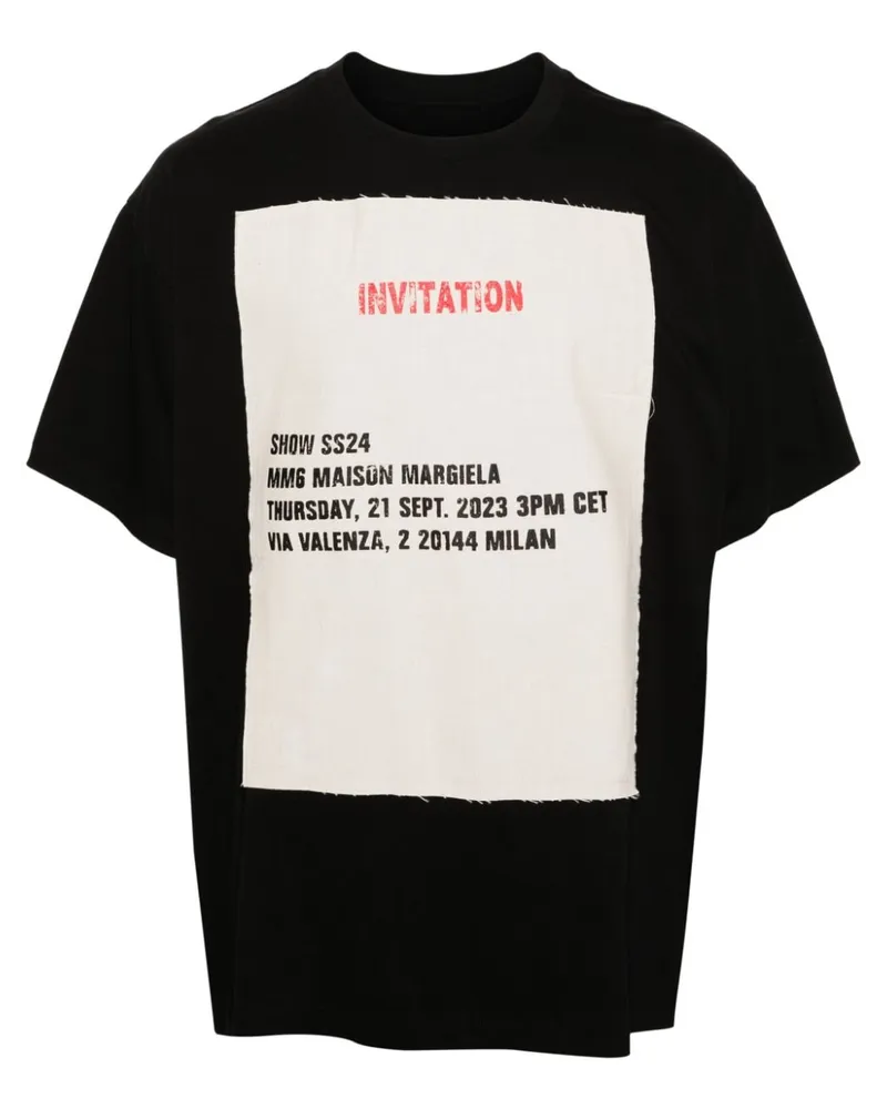 Maison Margiela T-Shirt mit Einladungs-Patch Schwarz