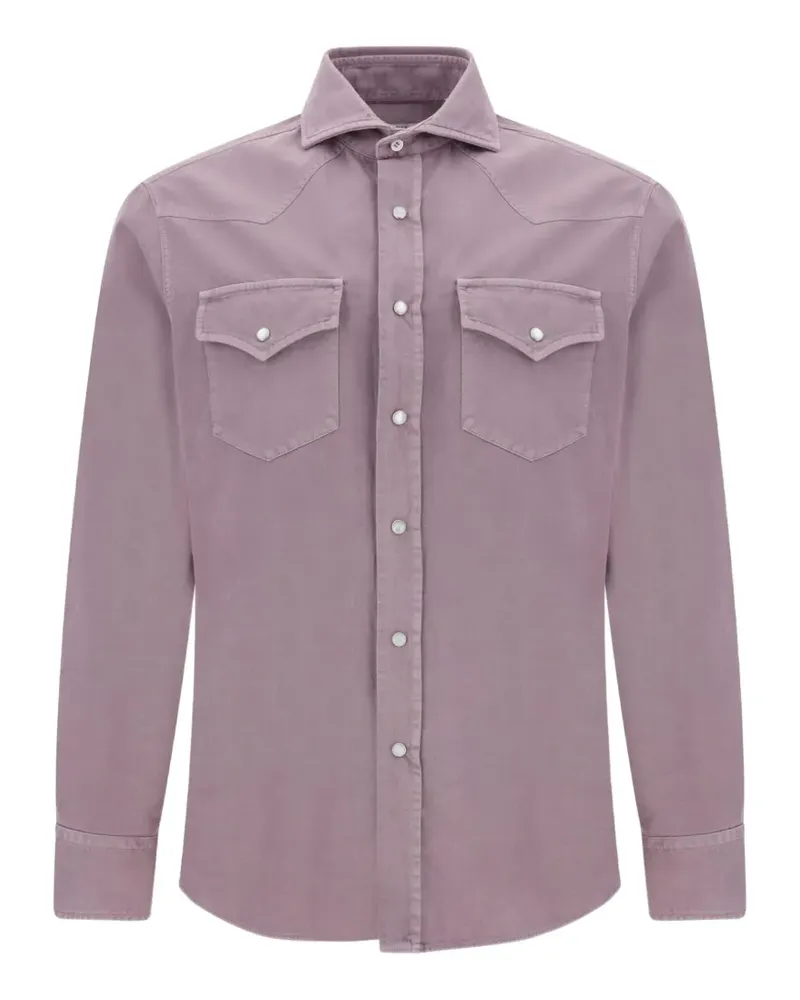 Brunello Cucinelli western-yoke button-down shirt - Violett Violett
