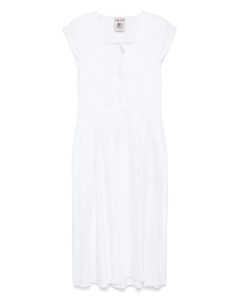Semicouture Ignacia Midikleid - Weiß Weiß