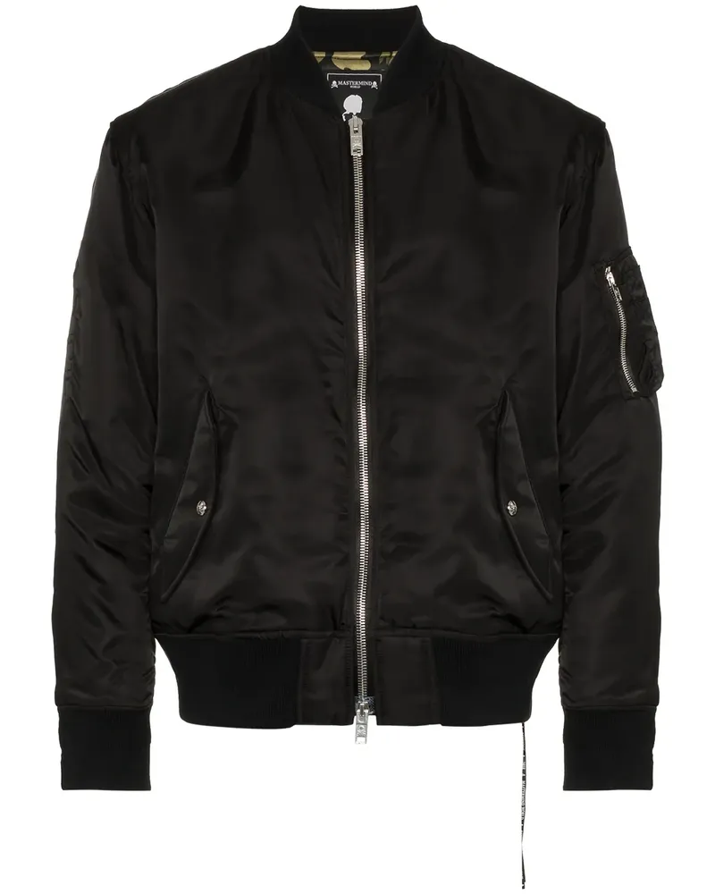Mastermind Japan Bomberjacke aus Seide - Schwarz Schwarz
