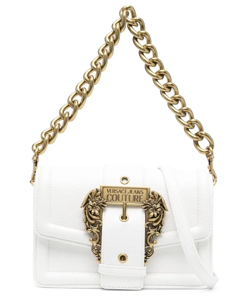 Versace Jeans Schultertasche mit Barock-Schnalle - Weiß Weiß