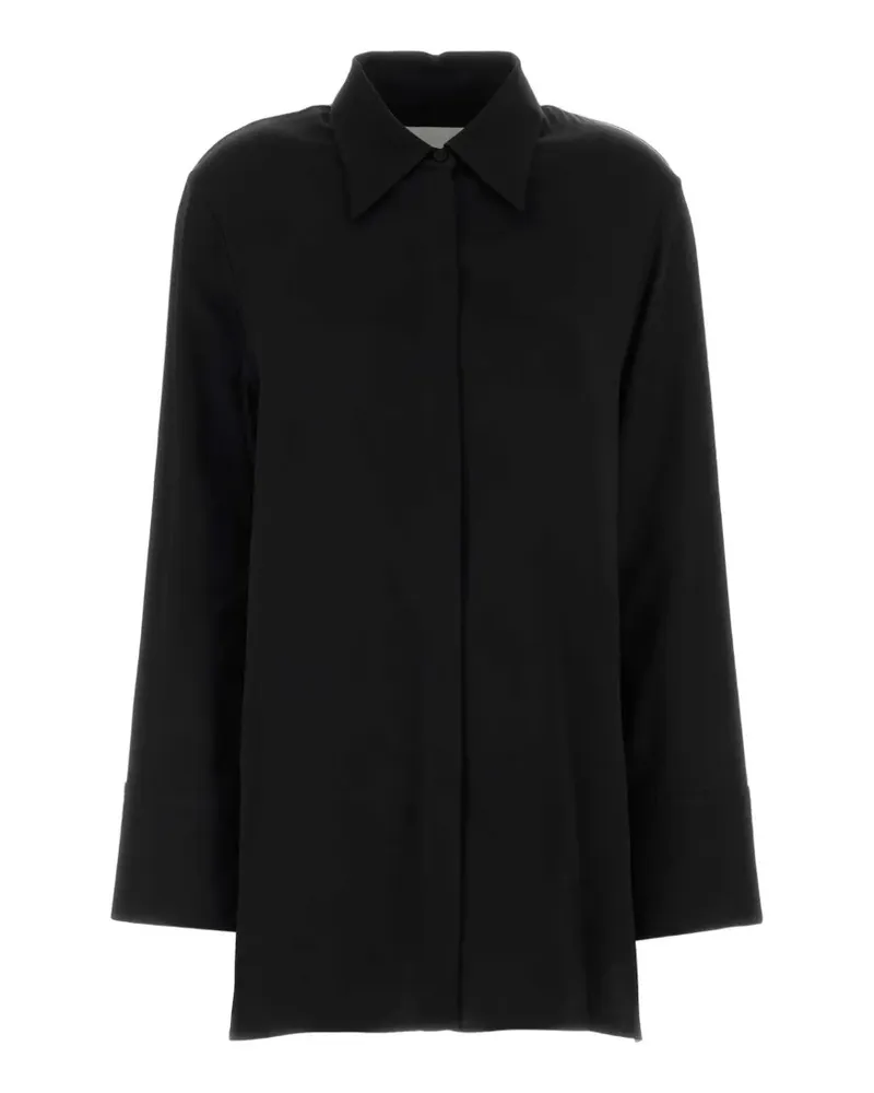 Jil Sander satin oversize shirt - Schwarz Schwarz