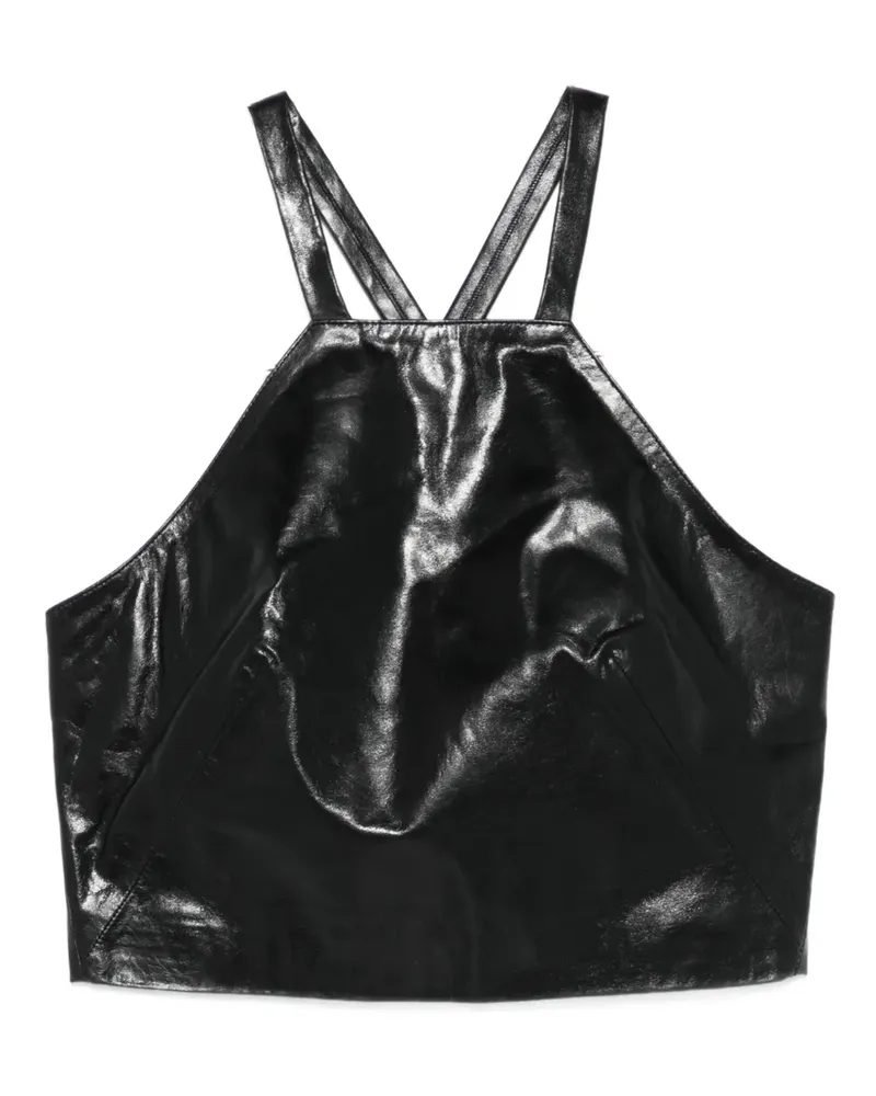 MARELLA Duero Neckholder-Top aus Leder - Schwarz Schwarz