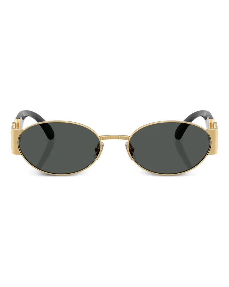 Versace Sonnenbrille mit ovalem Gestell - Gold Gold