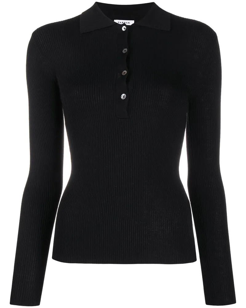 P.A.R.O.S.H. P.A.R.O H. Poloshirt mit schmalem Schnitt - Schwarz Schwarz