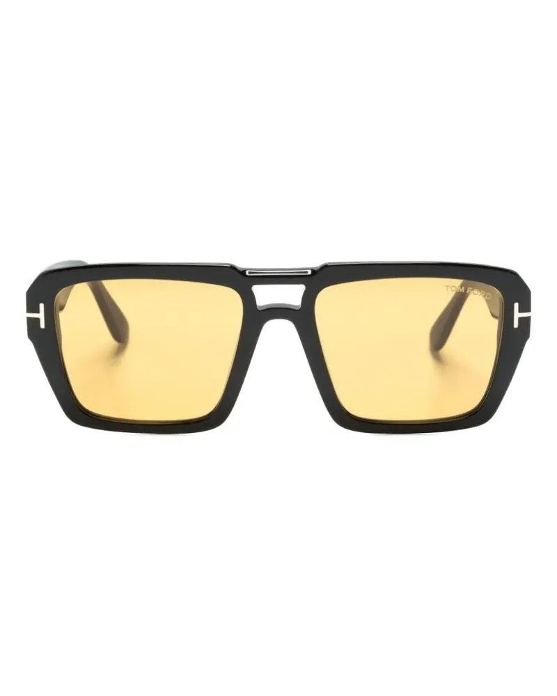 Tom Ford Sonnenbrille mit eckigem Gestell - Schwarz Schwarz