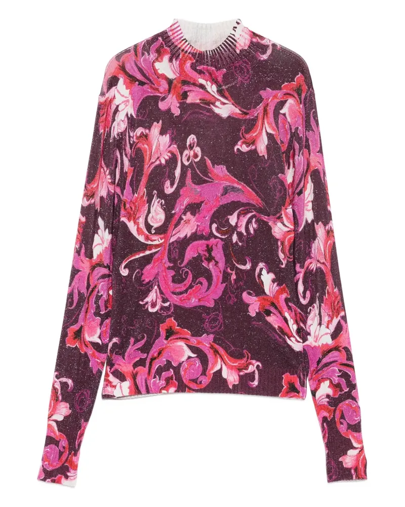 Versace Jeans Oberteil mit Stehkragen - Violett Violett