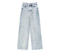 Weite Jeans mit Acid-Wash-Effekt - Blau
