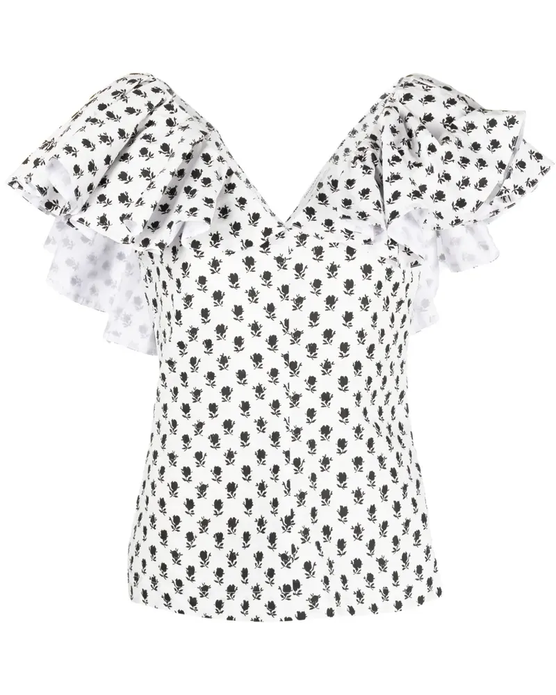 Philosophy Di Lorenzo Serafini Top mit Blumen-Print - Weiß Weiß