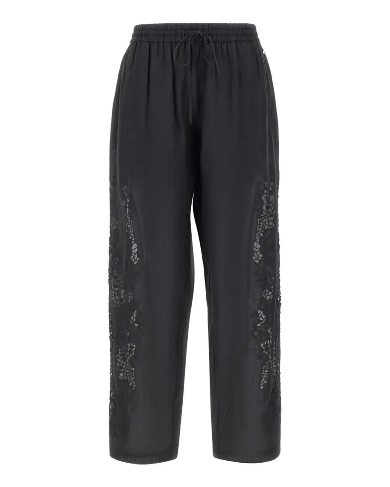 HUGO BOSS Trika embroidered trousers - Schwarz Schwarz