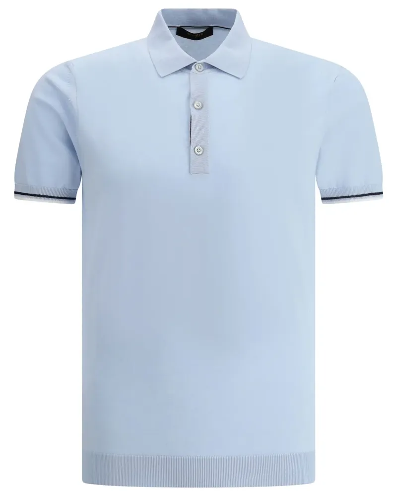 MOORER Poloshirt aus Piqué - Blau Blau
