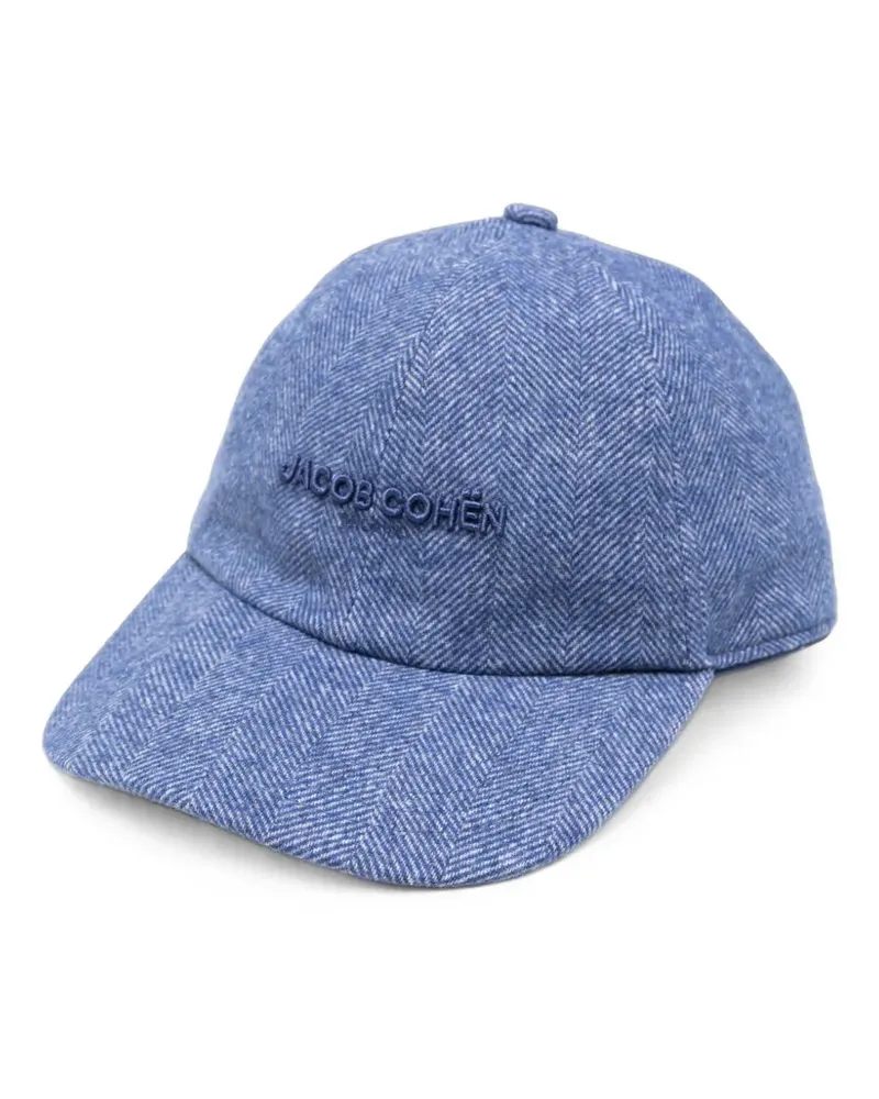 Jacob Cohën herringbone-pattern logo-embroidered baseball cap - Blau Blau