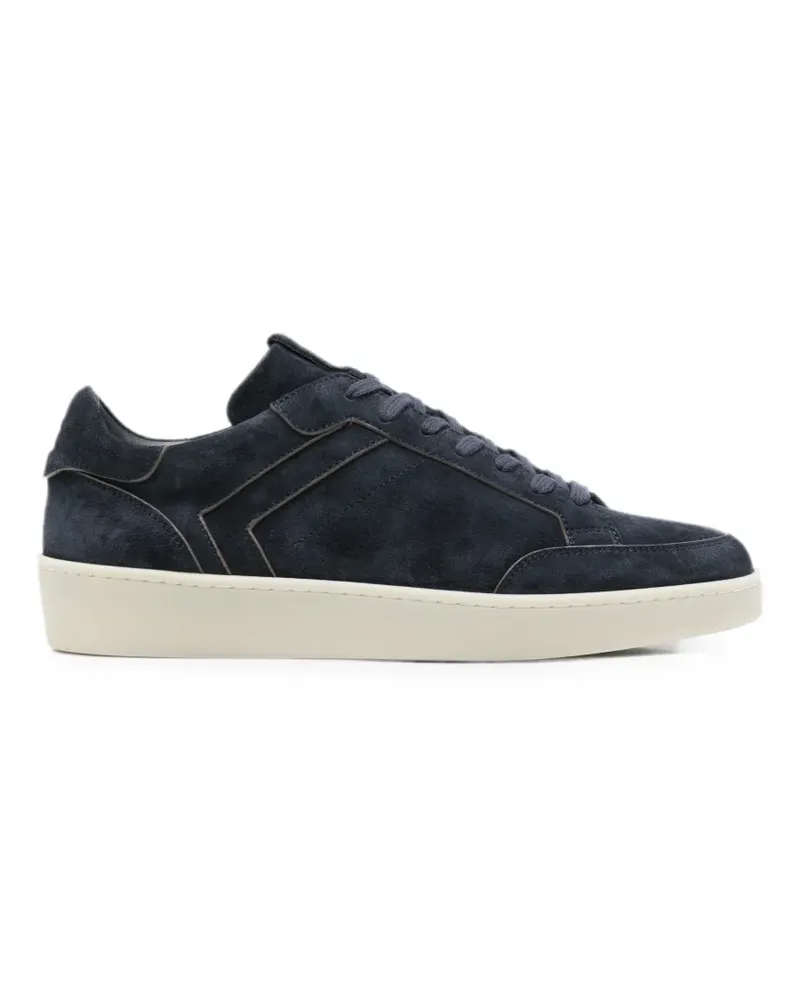 Canali panelled lace-up suede sneakers - Blau Blau