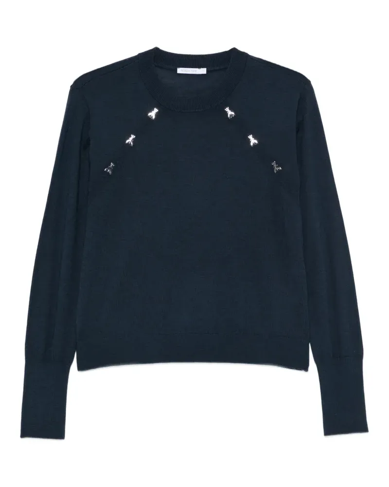 Patrizia Pepe Fly-embellished wool knit - Blau Blau