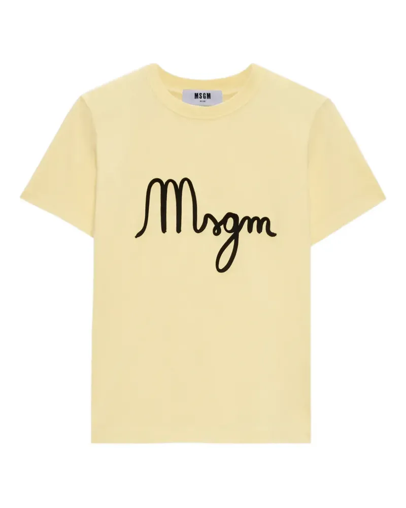 MSGM T-Shirt mit Logo-Print - Gelb Gelb