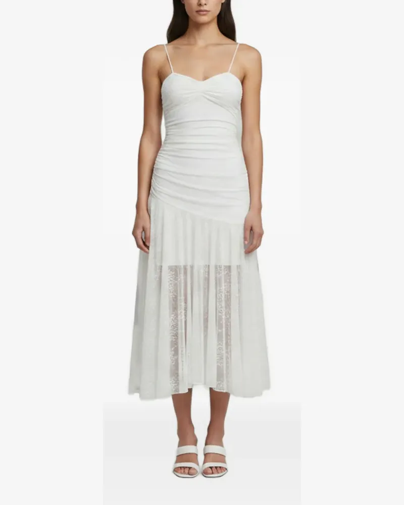 FourTwoFour on Fairfax Adela draped lace midi dress - Weiß Weiß