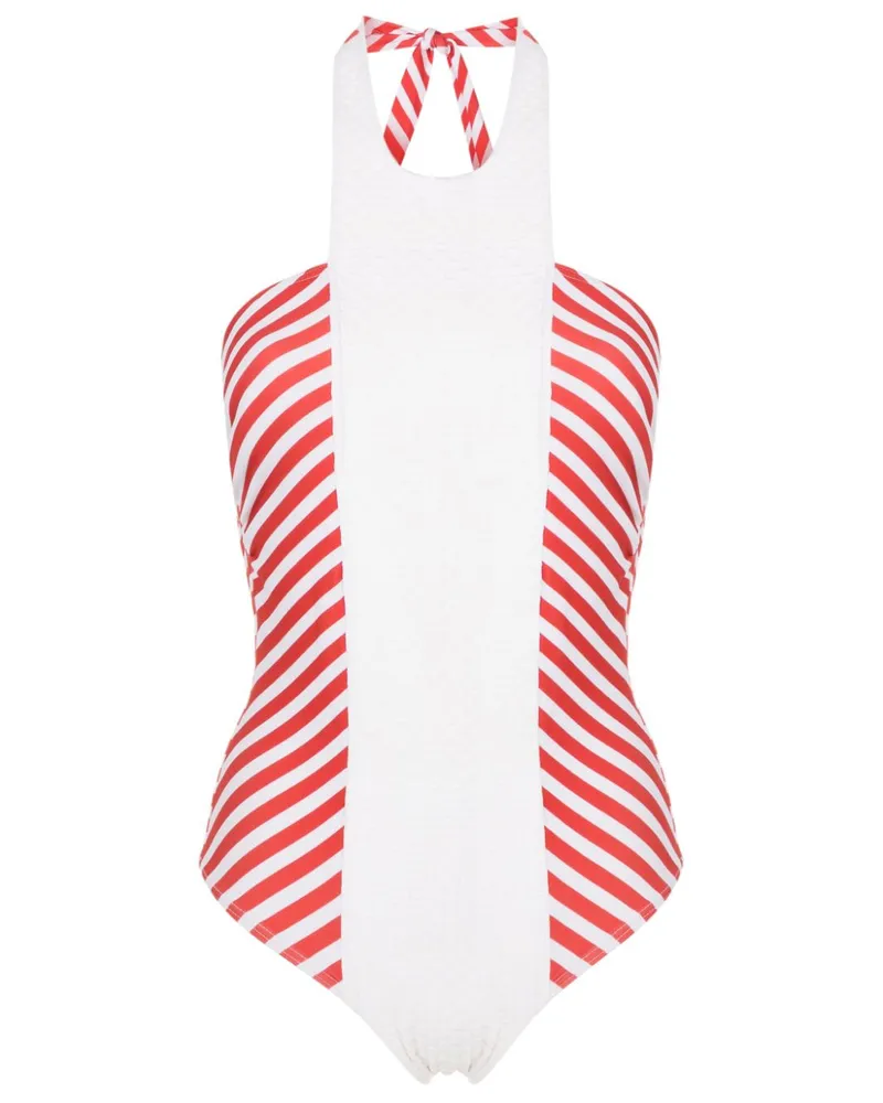 Amir Slama Neckholder-Badeanzug - Weiß Weiß