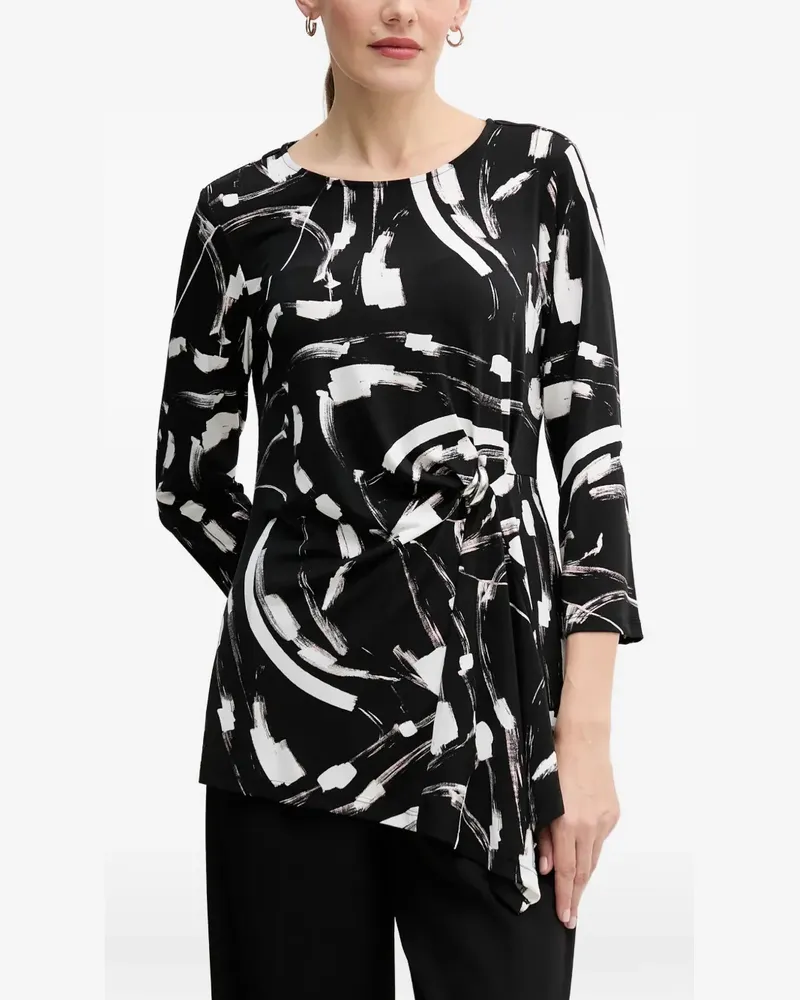 Joseph Ribkoff graphic-print knot top - Schwarz Schwarz