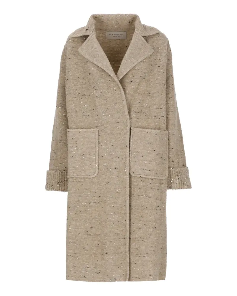 D.EXTERIOR sequin-embellished flecked coat - Nude Nude