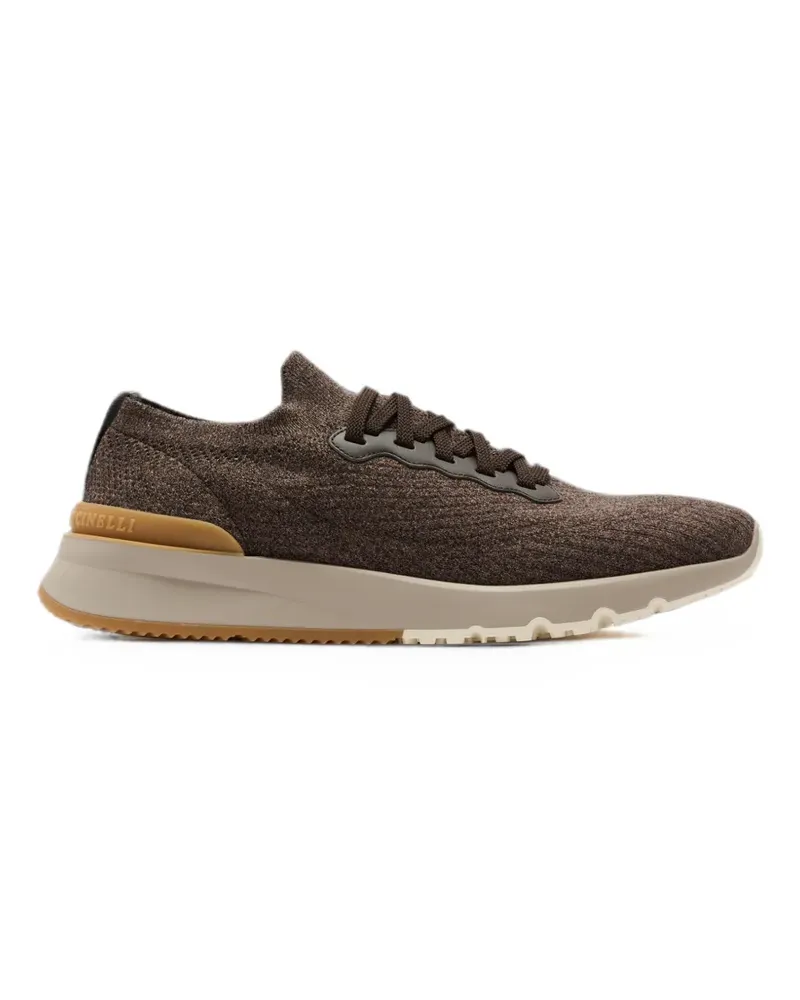 Brunello Cucinelli Sneakers in Strickoptik - Braun Braun