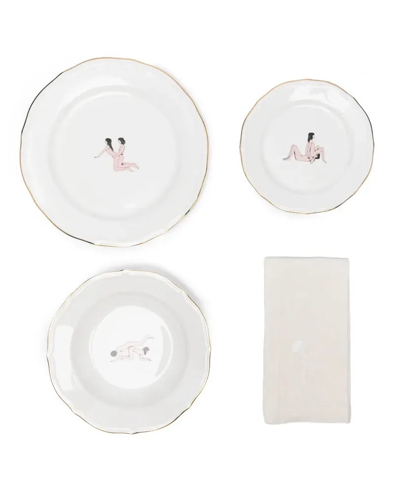 Seletti Offered Teller (4er-Set) - Weiß Weiß