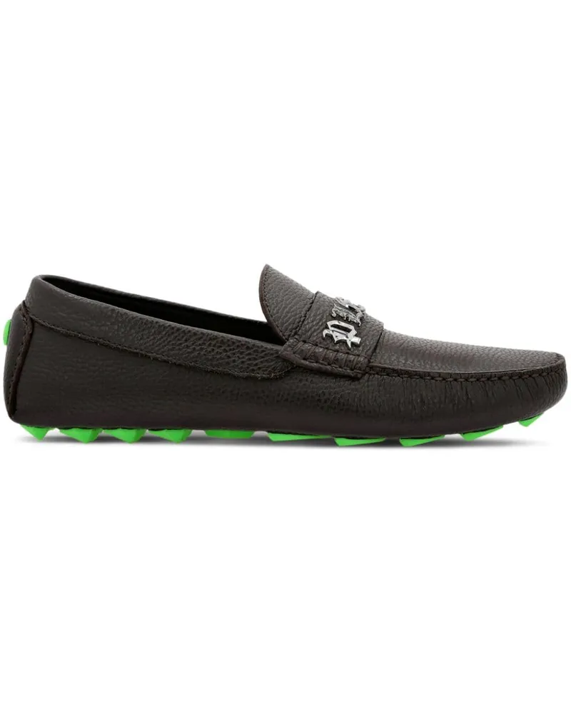 Philipp Plein Loafer mit Logo Braun