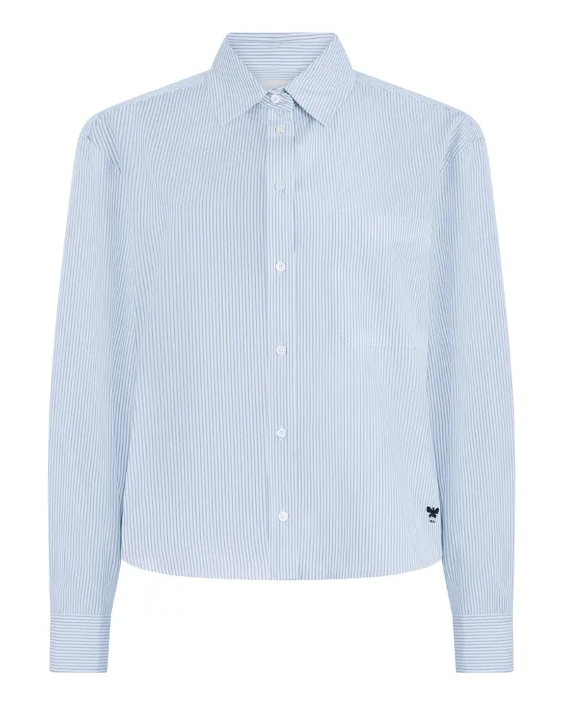 Max Mara vertical-stripe chest-pocket shirt - Weiß Weiß