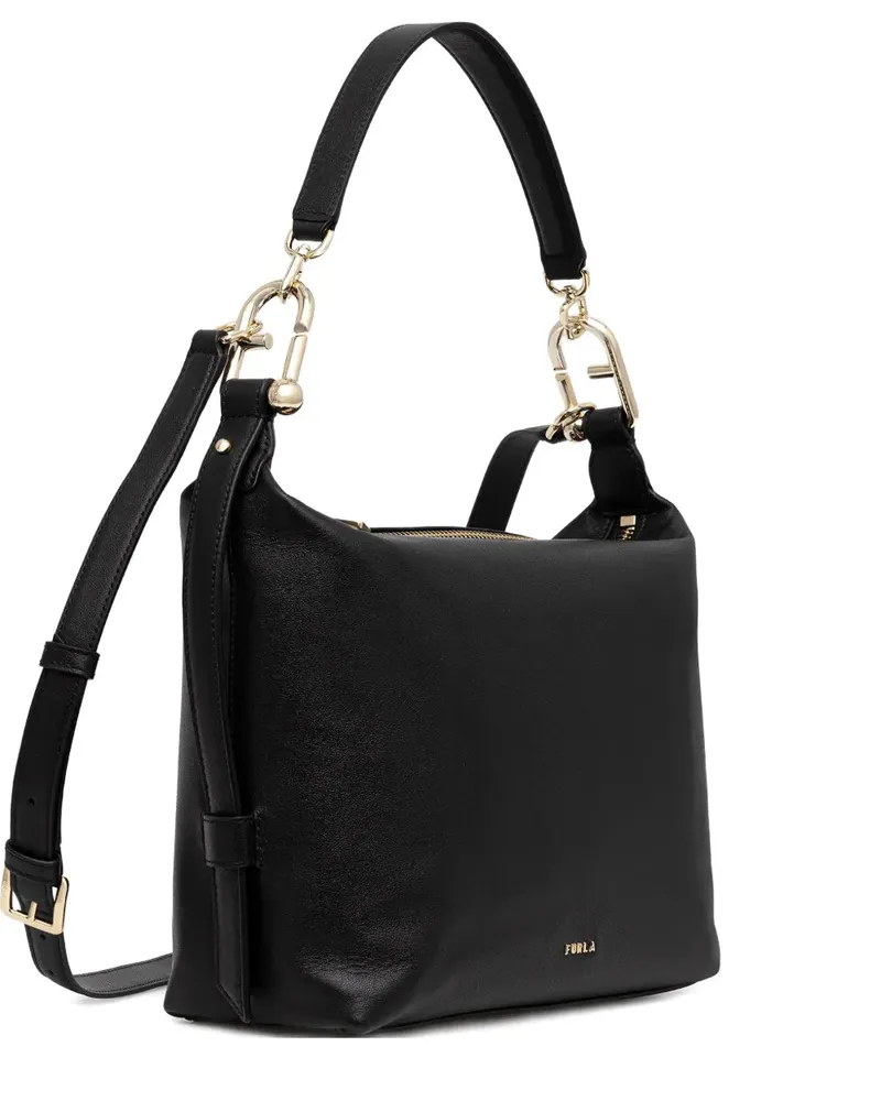 Furla M Tonie hobo leather crossbody bag - Schwarz Schwarz