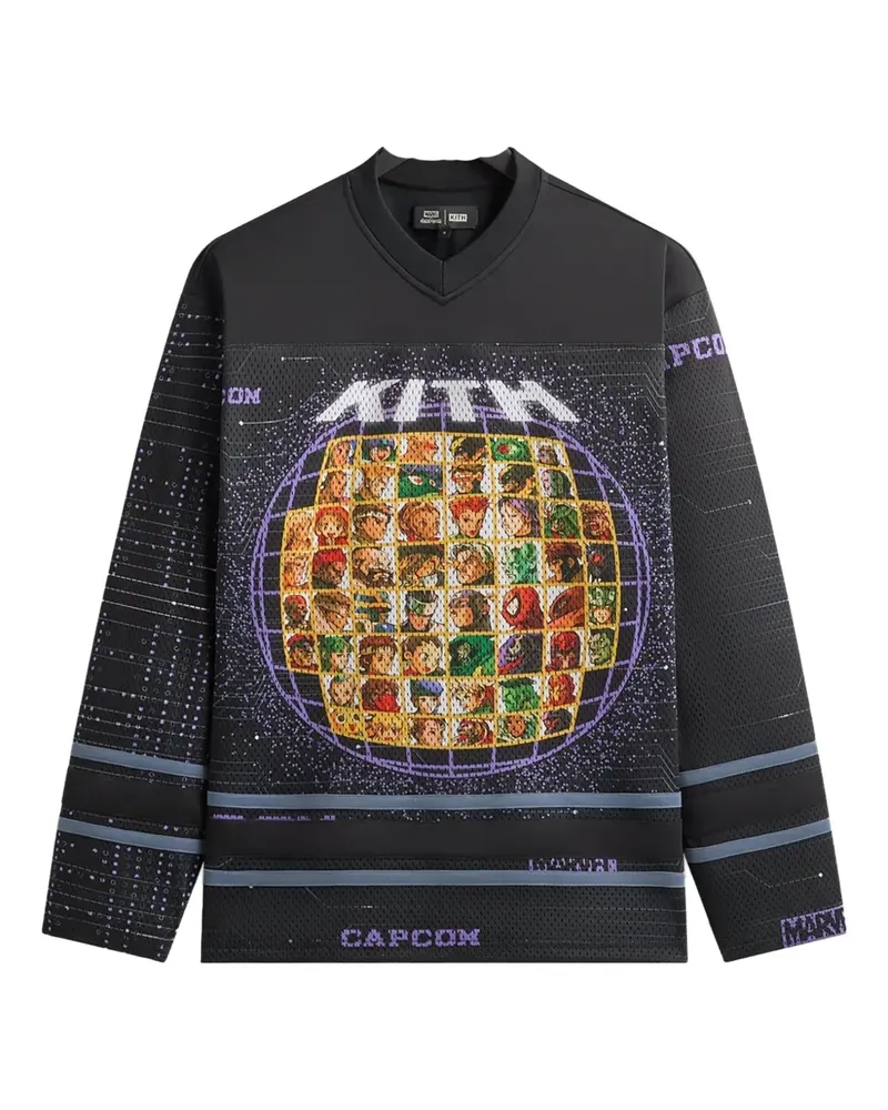 KITH x Marvel vs. Capcom Sweatshirt mit V-Ausschnitt - Schwarz Schwarz