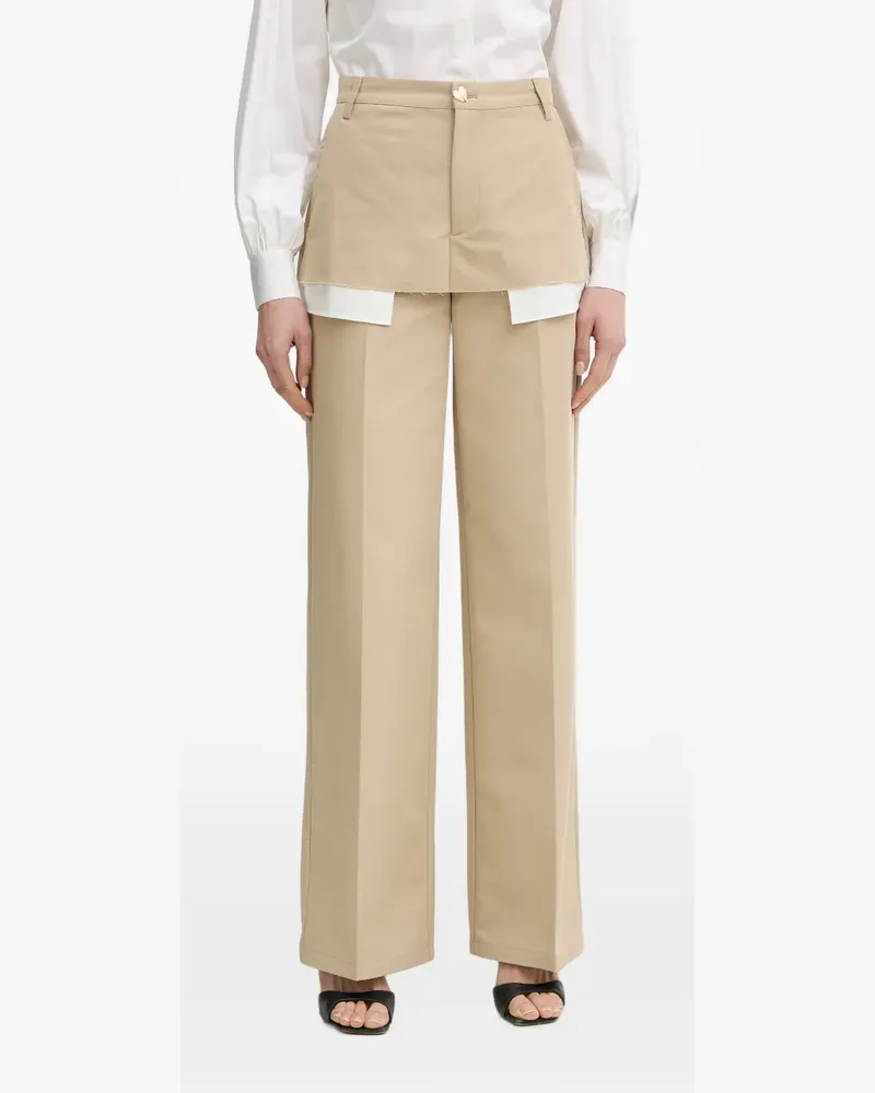 Silvian Heach Gerade Hose im Layering-Look - Nude Nude
