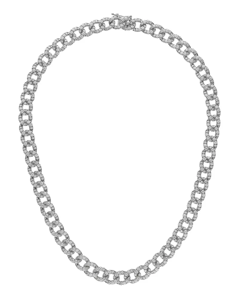 LEO PIZZO 18kt Weißgoldhalskette mit Diamanten - Silber Silber