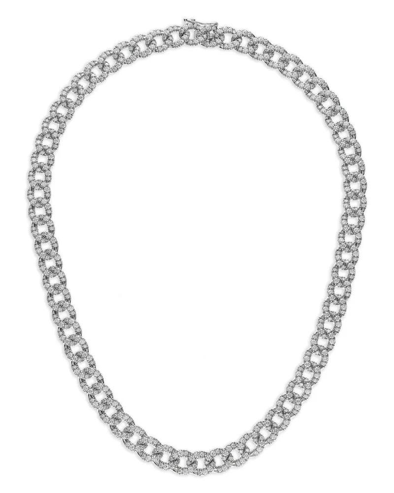 LEO PIZZO 18kt Weißgoldhalskette mit Diamanten - Silber Silber