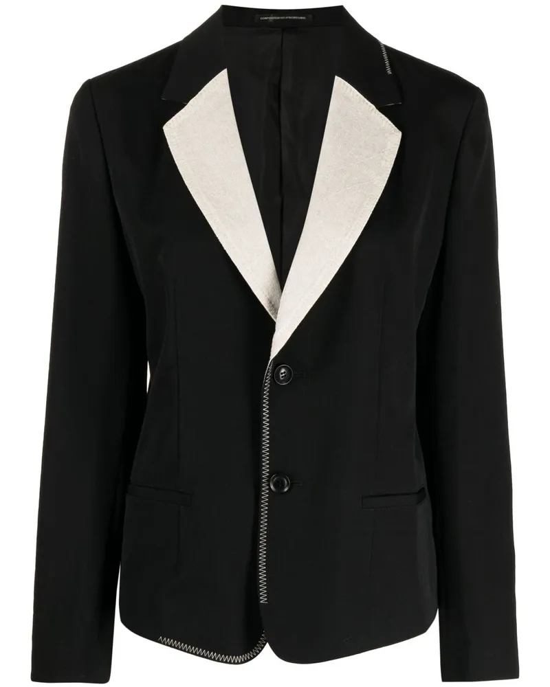 Yohji Yamamoto Einreihiger Blazer Schwarz