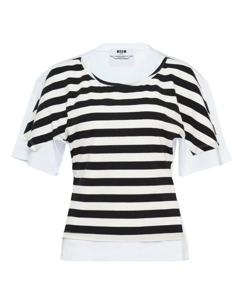 MSGM striped layered T-shirt - Weiß Weiß