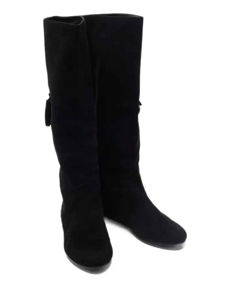 Sergio Rossi Stiefel mit Quasten und Reißverschluss - Schwarz Schwarz