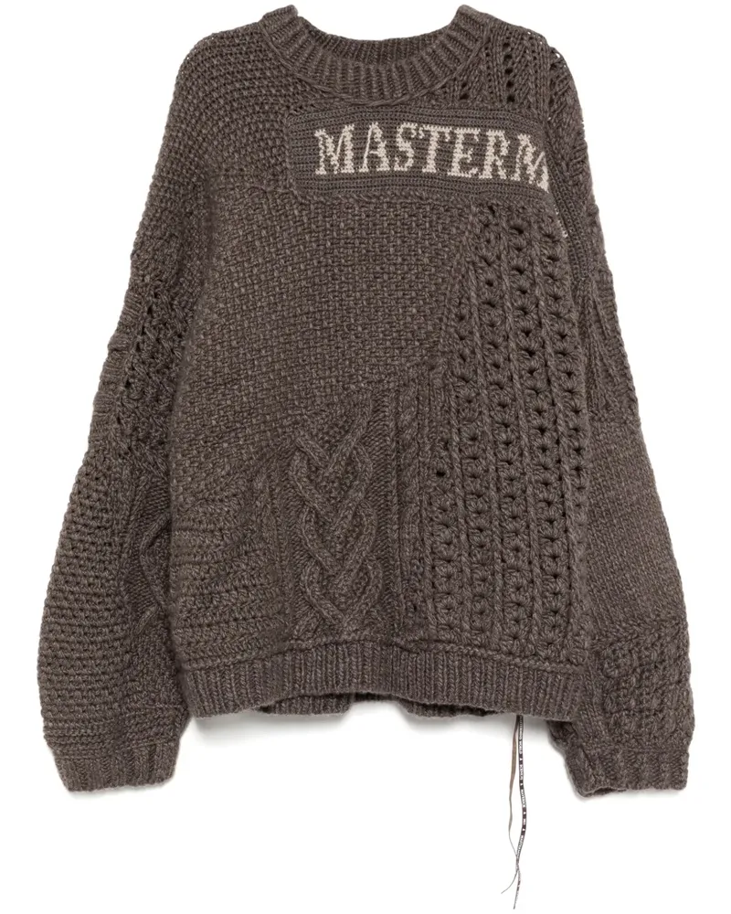 Mastermind World Pullover mit Zopfmuster - Braun Braun