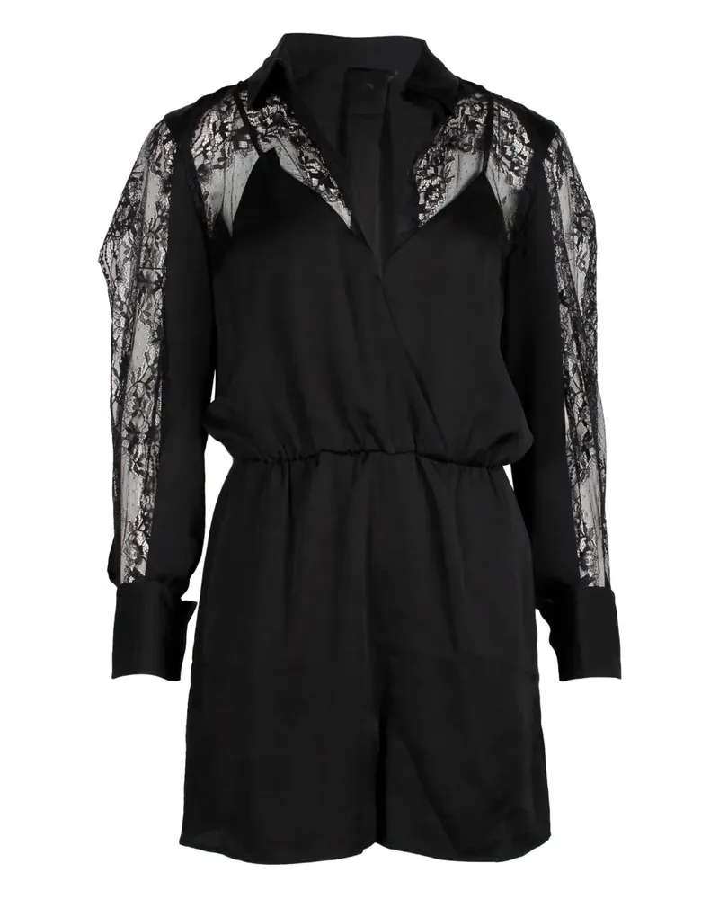 Maje Ines lace-panelled playsuit - Schwarz Schwarz