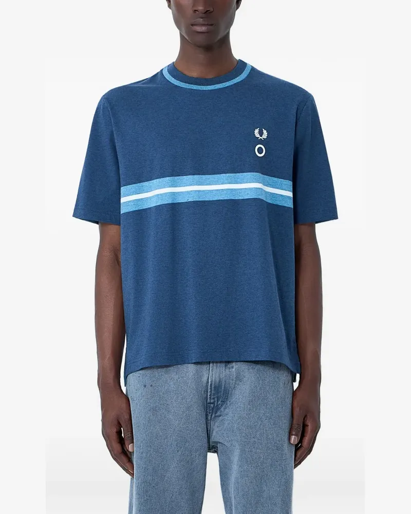 Fred Perry logo-embroidery crew neck T-shirt - Blau Blau
