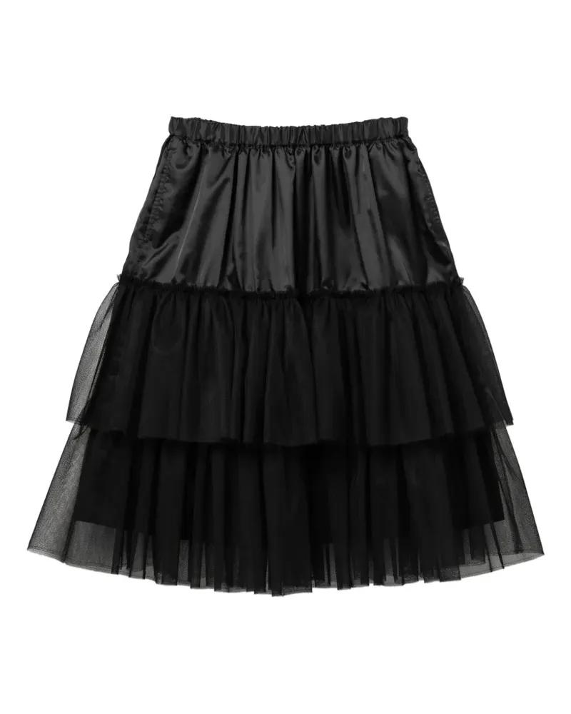 Comme des Garçons Gestufter Midirock - Schwarz Schwarz
