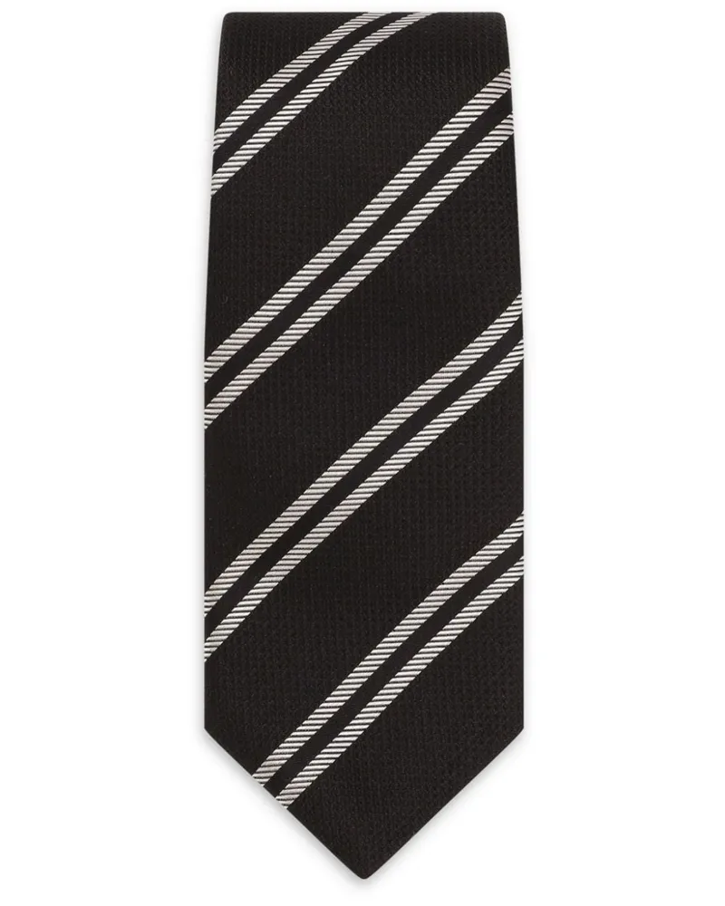 Dolce & Gabbana Gestreifte Krawatte aus Seide - Schwarz Schwarz