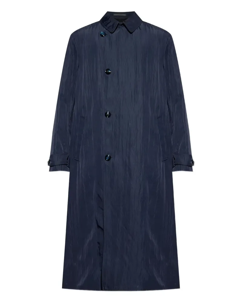 Giorgio Armani ruched trench coat - Blau Blau