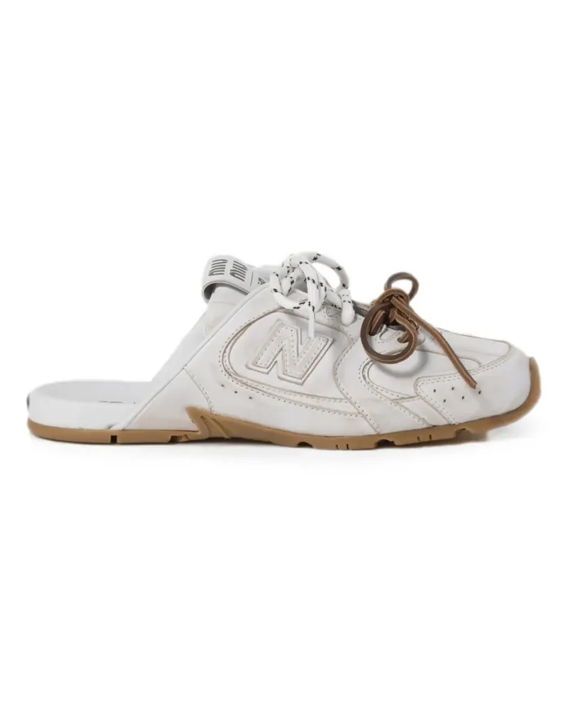 Miu Miu x New Balance 530 SL distressed-effect mules - Weiß Weiß