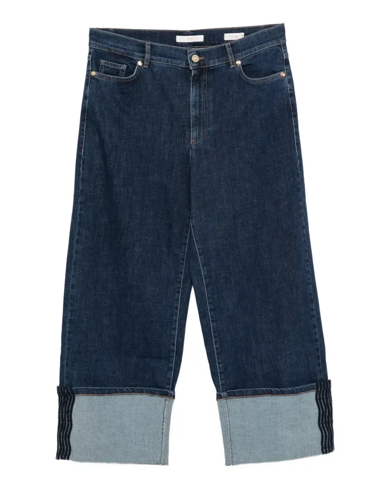 Marina Rinaldi Paste Wide-Leg-Jeans mit Umschlag - Blau Blau