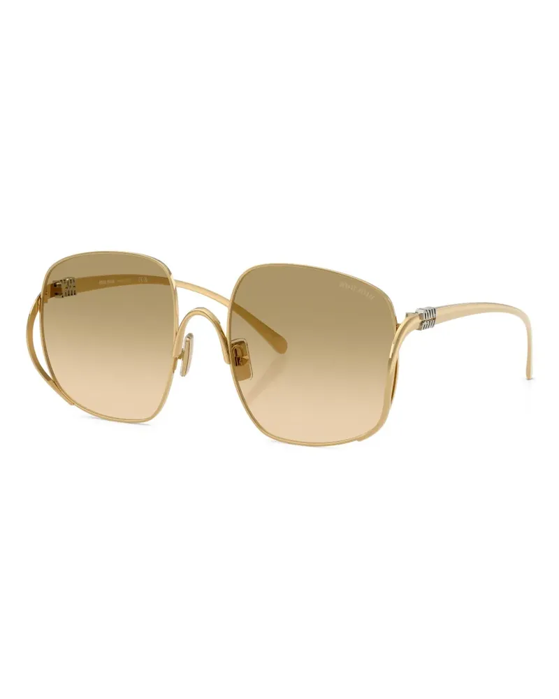 Miu Miu Sonnenbrille mit eckigem Gestell - Gold Gold